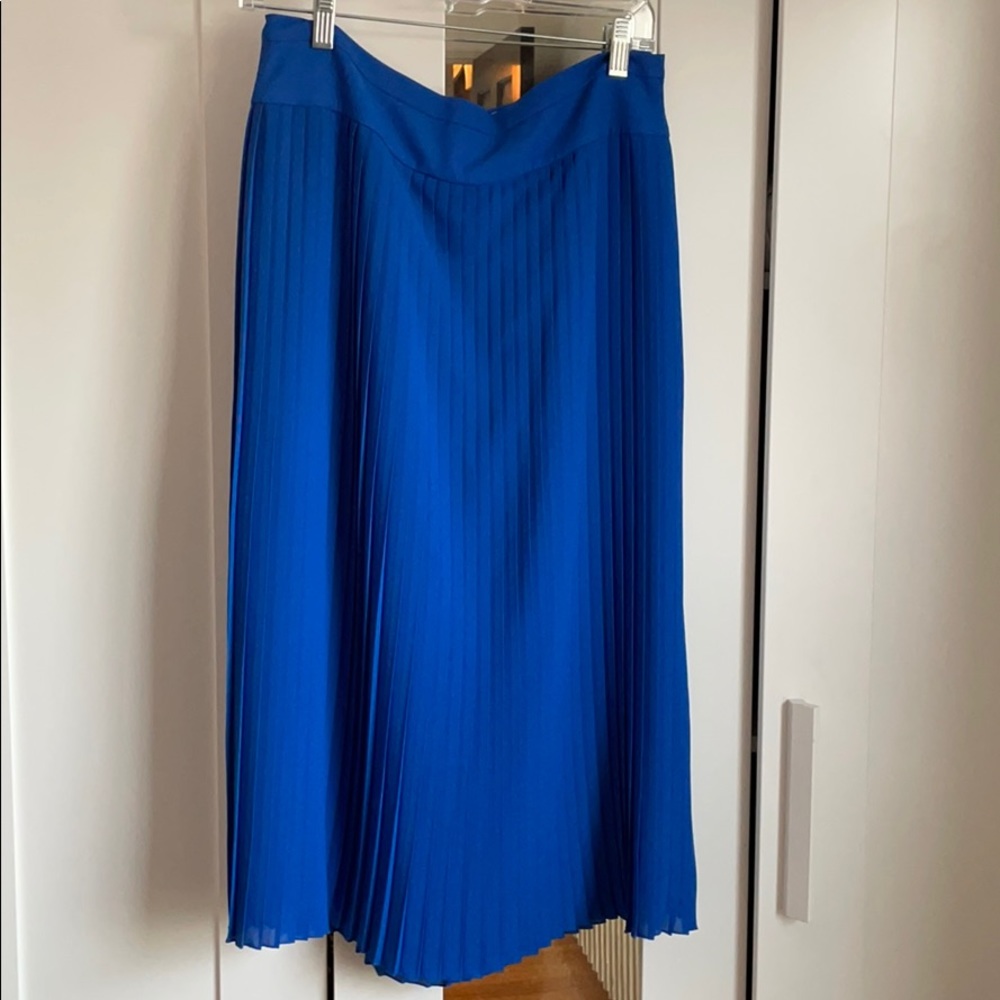 J. Crew Bright Blue Pleated Skirt